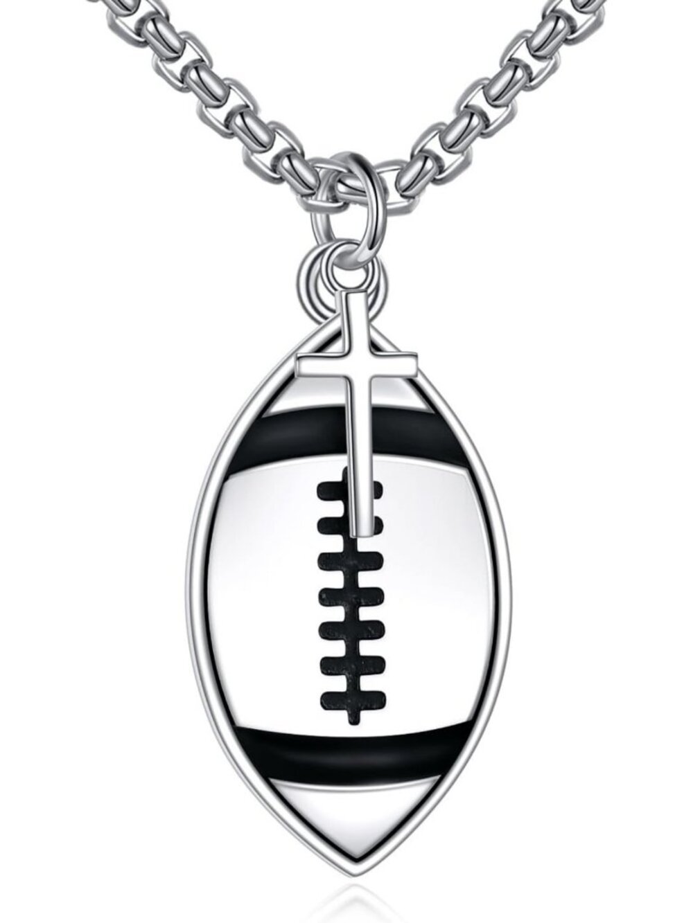 Sterling Silver Sport Necklace - 'Never Give Up' Pendant Jewelry for Him & Her